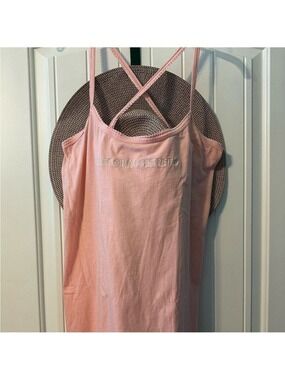 Vintage Victoria’s Secret Y2K Cami Tank Pale Peach color Size L criss cross back
